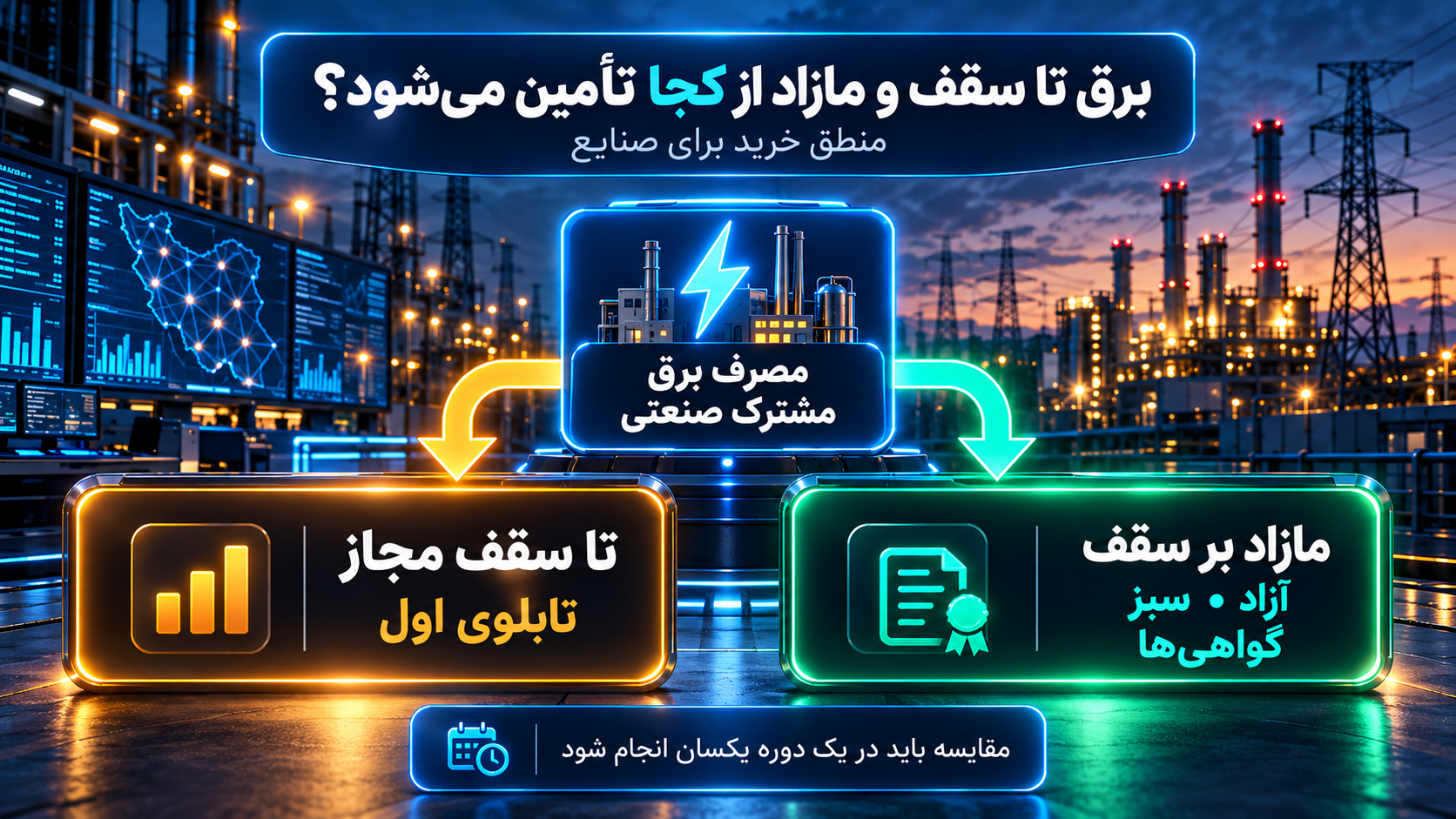 تفکیک برق تا سقف و مصرف مازاد برای صنایع